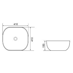 Раковина-чаша Azario 410x410x150 накладная, овальная, белый глянец (AZ-2144)
