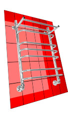 Полотенцесушитель водяной ДВИН FQ лесенка 80/50 с полкой, полированный (4627086005857)