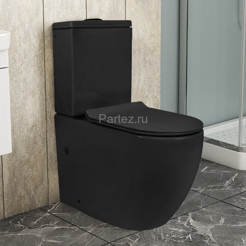 Унитаз-компакт Azario CORSA 380х630х830 напольный, безободковый, в комплекте с быстросъемным сиденье