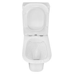 Унитаз напольный Azario FRETTA SQUARE 650х340х770 безободковый с бачком и сиденьем микролифт (AZ-121