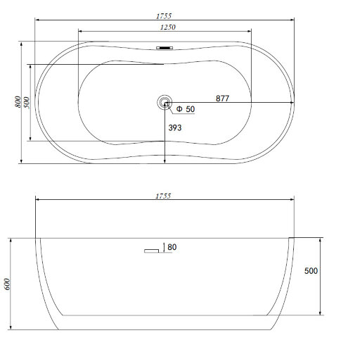 Акриловая ванна Gemy G9219