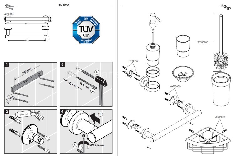 Поручень Hansgrohe Logis Universal, хром (41713000)