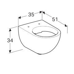 Унитаз подвесной Geberit ACANTO безободковый, белый (500.600.01.2)