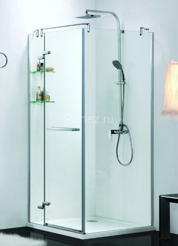 Душевое ограждение Azario MONTREAL 900х900х2000 L, со стеклянной полкой, без поддона, прозрачное стекло 8 мм, цвет профиля серебро (AZ-NWG1231-L)