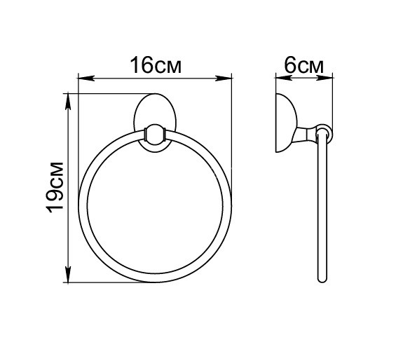 Полотенцедержатель кольцо Fixsen Briz, хром (GR-3011)