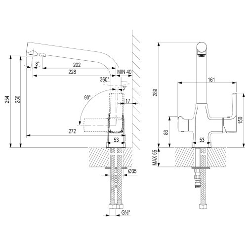 Смеситель Lemark Ursus LM7258BL для кухни с подключением к фильтру с питьевой водой