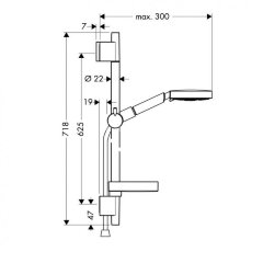 27886000 ХХ Raindance Душевой набор Raindance S 120 AIR 3jet/Unica’S Puro 0,65 м, ½’ (снят с пр-ва)