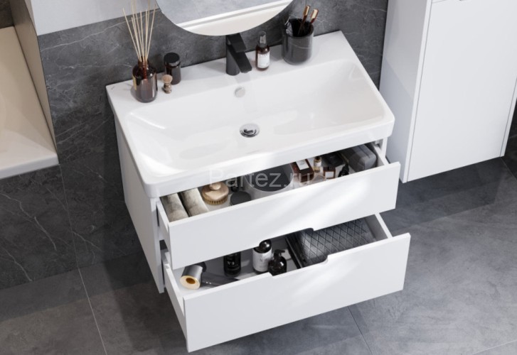 Тумба под раковину AQUATON Оливия 80 Белый матовый (1A283101OL010)