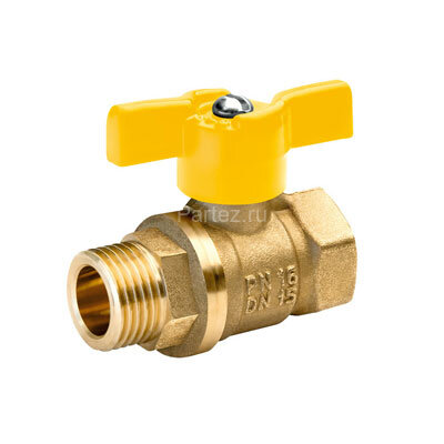 Кран шаровой газовый 11Б27П Dу15 в-н баб.