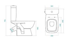 Унитаз-компакт Santek Нео напольный, с сидением, белый (1.WH30.2.408)