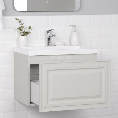 Комплект тумба Итана Verona 60 597х378х450 подвесная, с раковиной Natella 60, керамик (CS00080612)