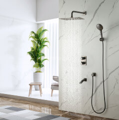 Смеситель Lemark Bronx LM3742GM для ванны и душа термостатический, встраиваемый